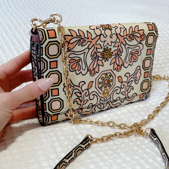 Tory Burch Hicks Garden Chain Wallet Crossbody Clutch - Picture 5 of 12
